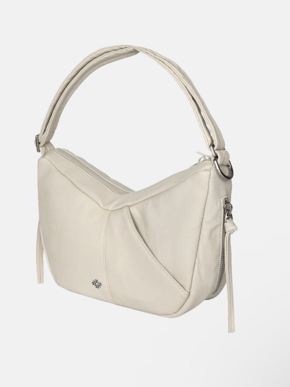 The Vessel Studio Soft Vegan Leather Cream Shoulder Bag